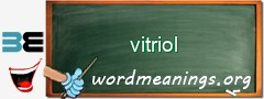WordMeaning blackboard for vitriol
